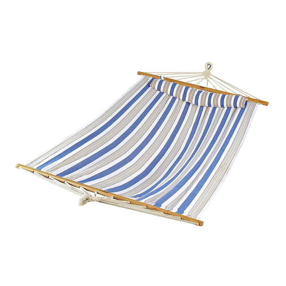 Alt View 12. Bliss - Caribbean Hammock w/ Pillow & Hanging Hardware - Nautical Stripe.