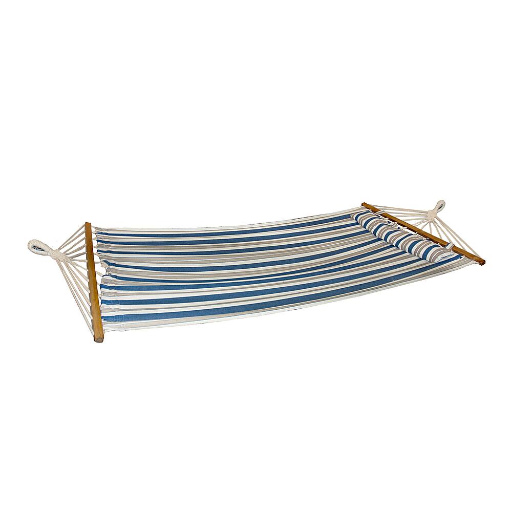 Alt View 13. Bliss - Caribbean Hammock w/ Pillow & Hanging Hardware - Nautical Stripe.