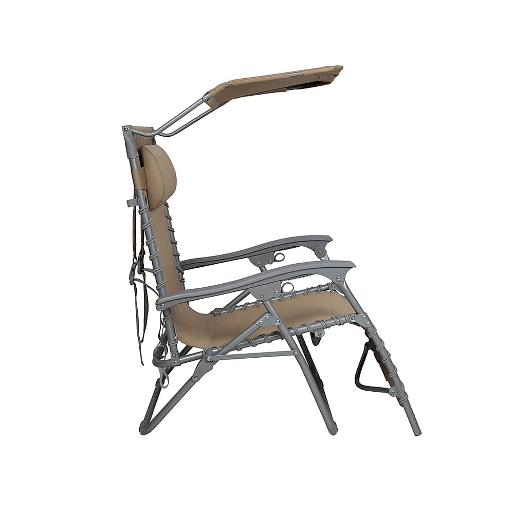 Best Buy Bliss Gravity Free Beach Chair w/ Pillow & Canopy Taupe GBC