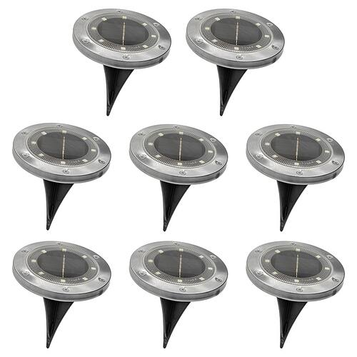 Bliss - Solar Powered LED Pathway Lights w/ Remote - stainless steel-Front_Standard 