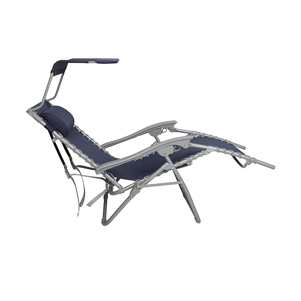 Best Buy Bliss Gravity Free Beach Chair w/ Pillow & Canopy Navy GBC