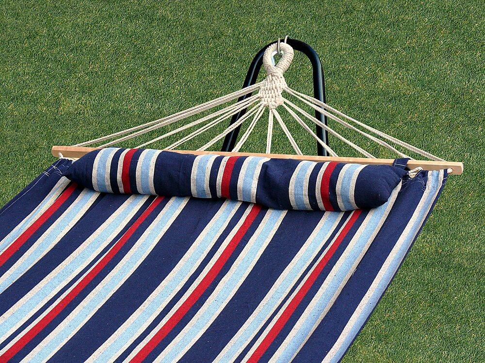 Alt View 13. Bliss - Caribbean Hammock w/ Pillow & Hanging Hardware - Patriot.