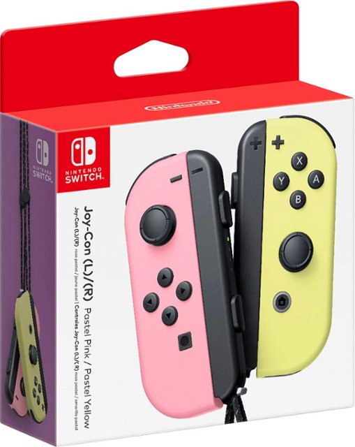 Front. Nintendo - Joy-Con (L/R) Wireless Controllers - Pastel Pink/Pastel Yellow.