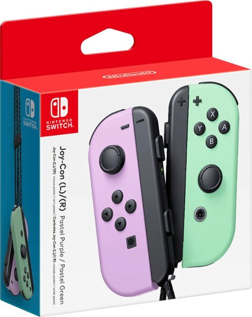 Front. Nintendo - Joy-Con (L/R) Wireless Controllers - Pastel Purple/ Pastel Green.