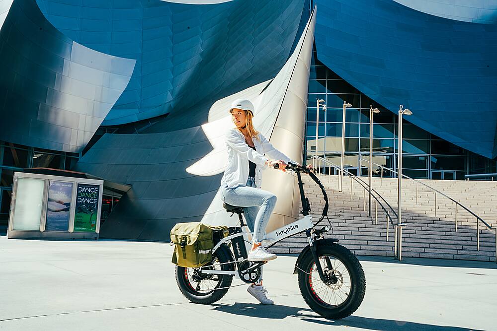 Left. Heybike - Mars Foldable Ebike w/ 48mi Max Operating Range & 20 mph Max Speed- for Any Terrain - White.