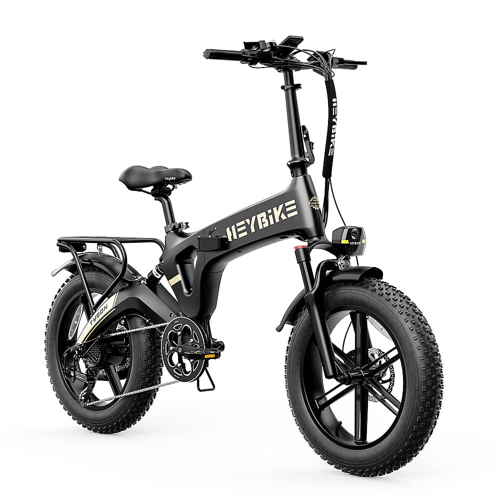 Angle. Heybike - Tyson Foldable E-bike w/ 55mi Max Operating Range & 28 mph Max Speed - Black.