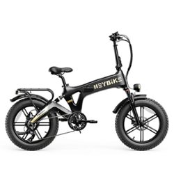 Heybike - Tyson Foldable E-bike w/ 55mi Max Operating Range & 28 mph Max Speed - Black - Front_Zoom