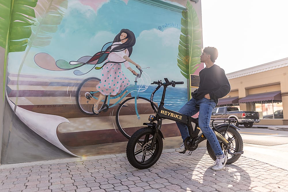 Alt View 12. Heybike - Tyson Foldable E-bike w/ 55mi Max Operating Range & 28 mph Max Speed - Black.