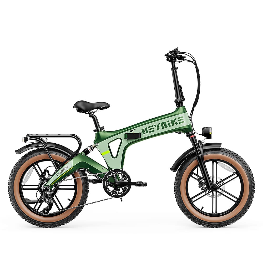 Front. Heybike - Tyson Foldable E-bike w/ 55mi Max Operating Range & 28 mph Max Speed - Green.
