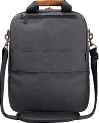 PKG - Riverdale 11L Vertical Messenger Bag for 16" Laptop - Dark Grey/Tan - Front_Zoom