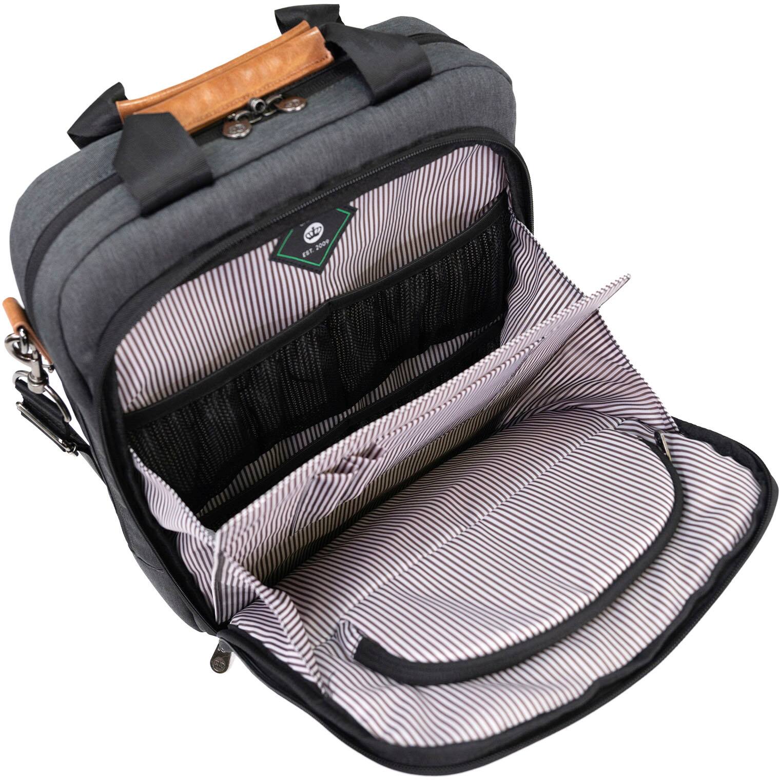 Alt View 17. PKG - Riverdale 11L Vertical Messenger Bag for 16" Laptop - Dark Grey/Tan.