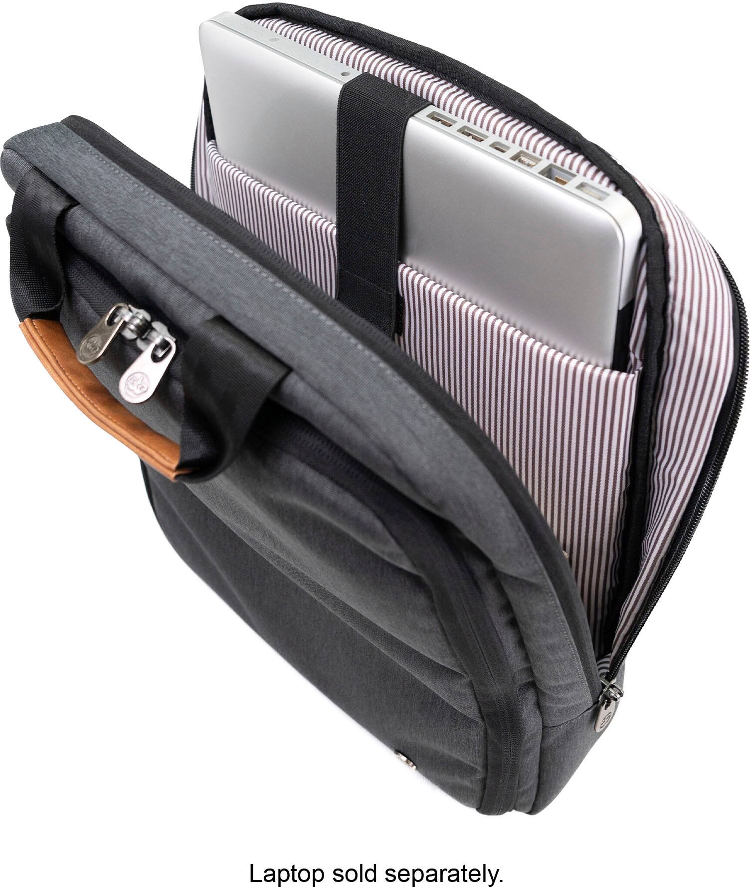 Alt View 20. PKG - Riverdale 11L Vertical Messenger Bag for 16" Laptop - Dark Grey/Tan.