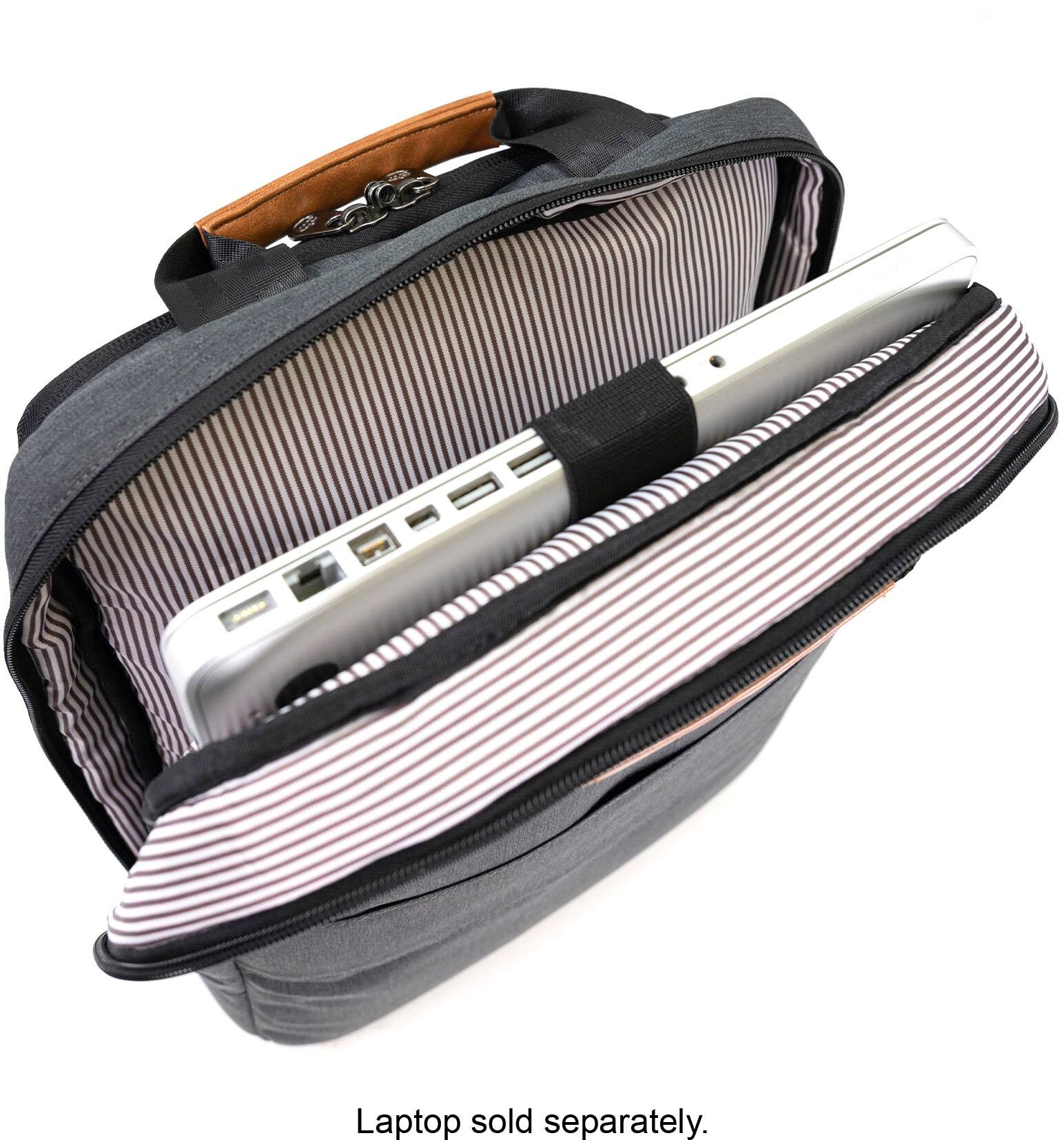 Alt View 21. PKG - Riverdale 11L Vertical Messenger Bag for 16" Laptop - Dark Grey/Tan.