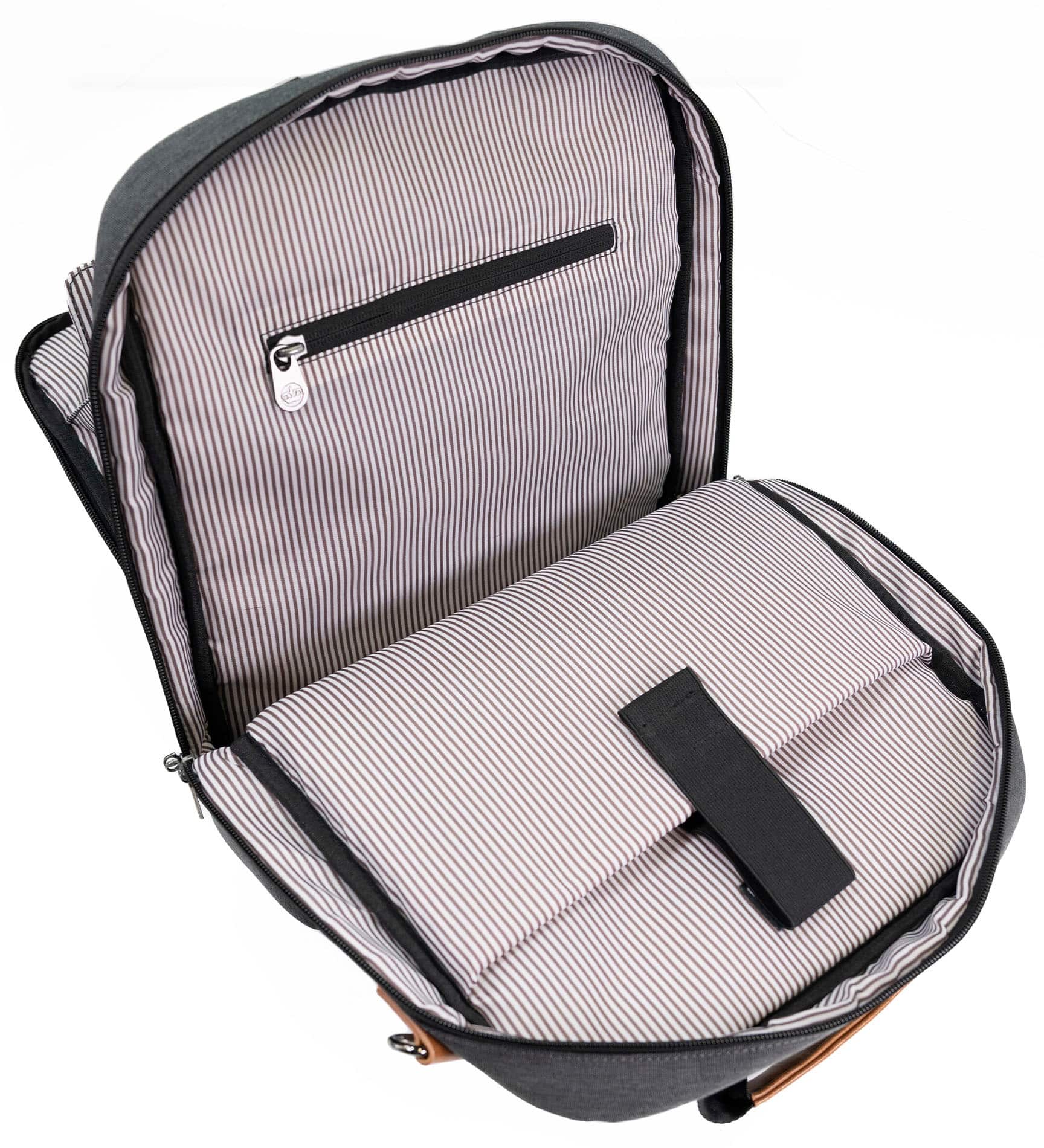 Alt View 22. PKG - Riverdale 11L Vertical Messenger Bag for 16" Laptop - Dark Grey/Tan.