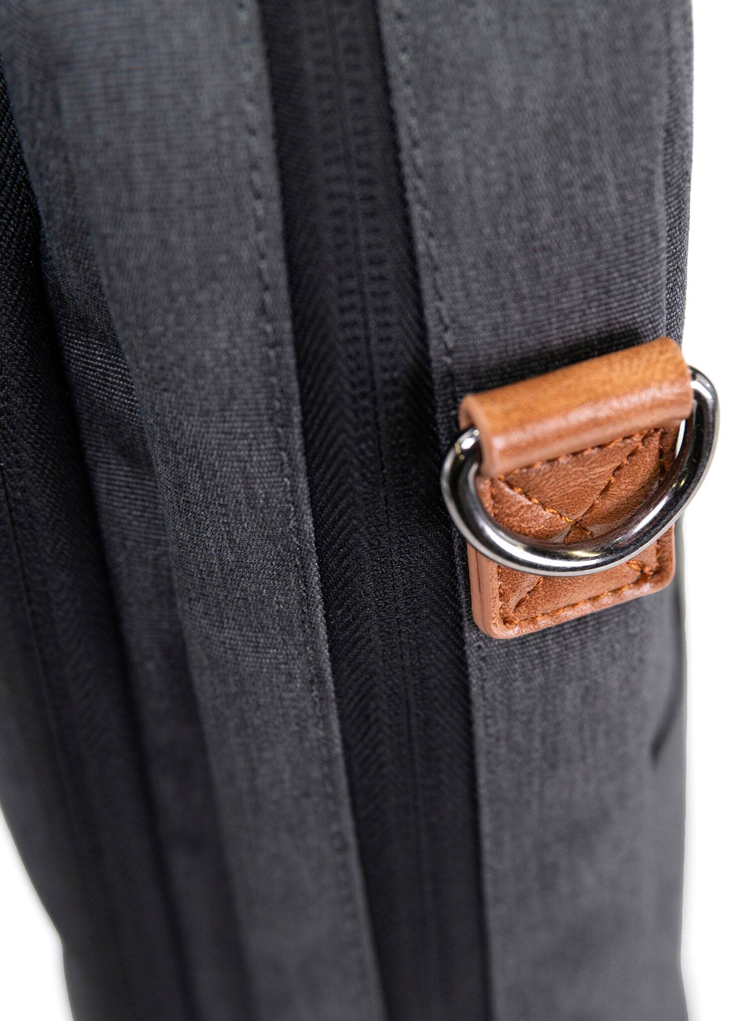 Alt View 26. PKG - Riverdale 11L Vertical Messenger Bag for 16" Laptop - Dark Grey/Tan.