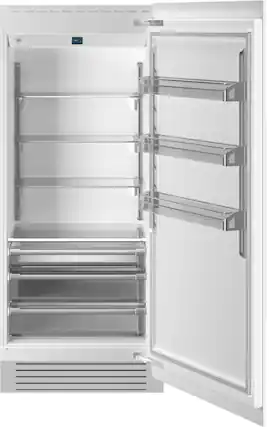 Front. Bertazzoni - 21.5 cu ft Built-in Refrigerator Column with Interior TFT touch & Scroll Interface - Stainless Steel.