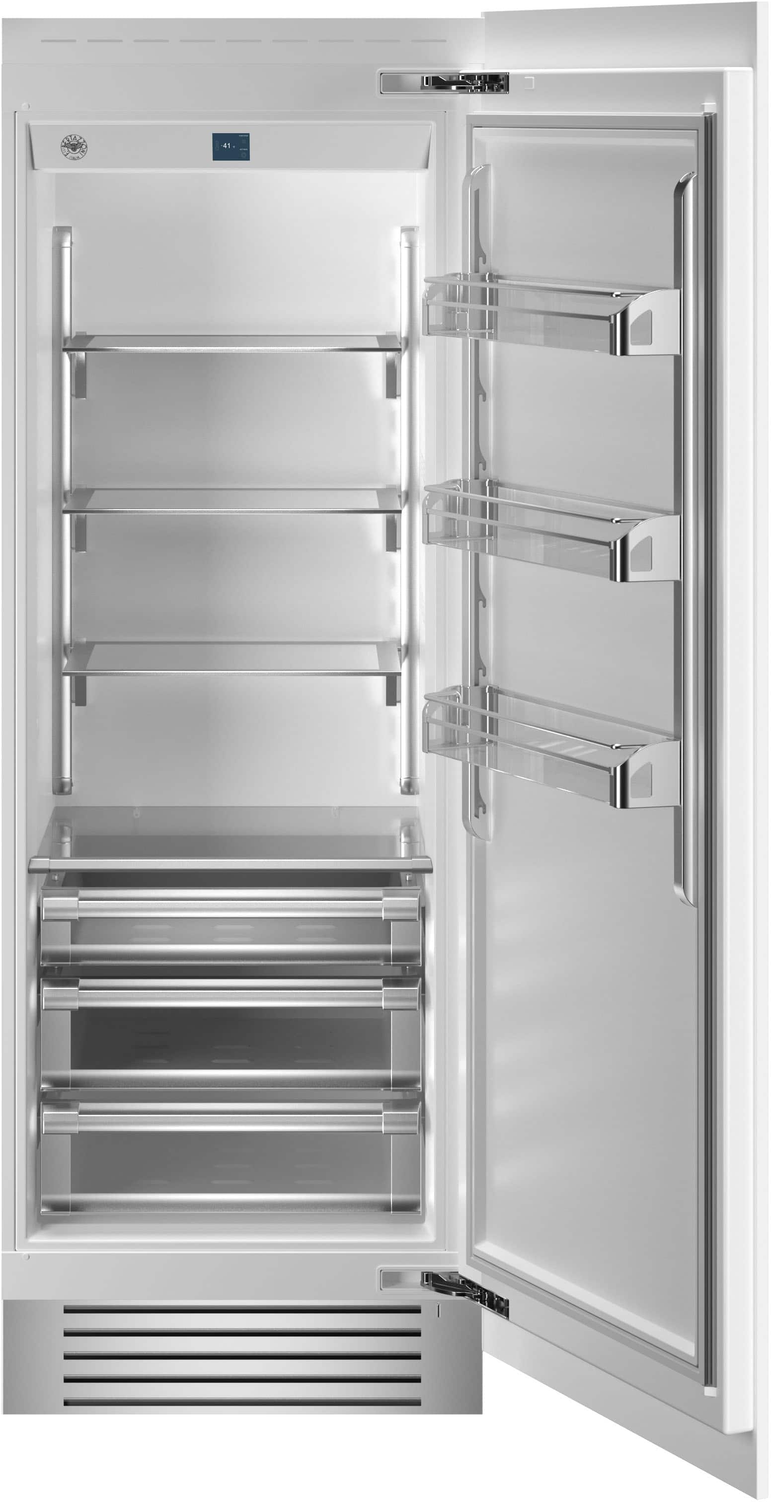 Bertazzoni - 17.4 cu ft Built-in Refrigerator Column with Interior TFT touch & Scroll Interface - Custom Panel Ready - Front_Zoom
