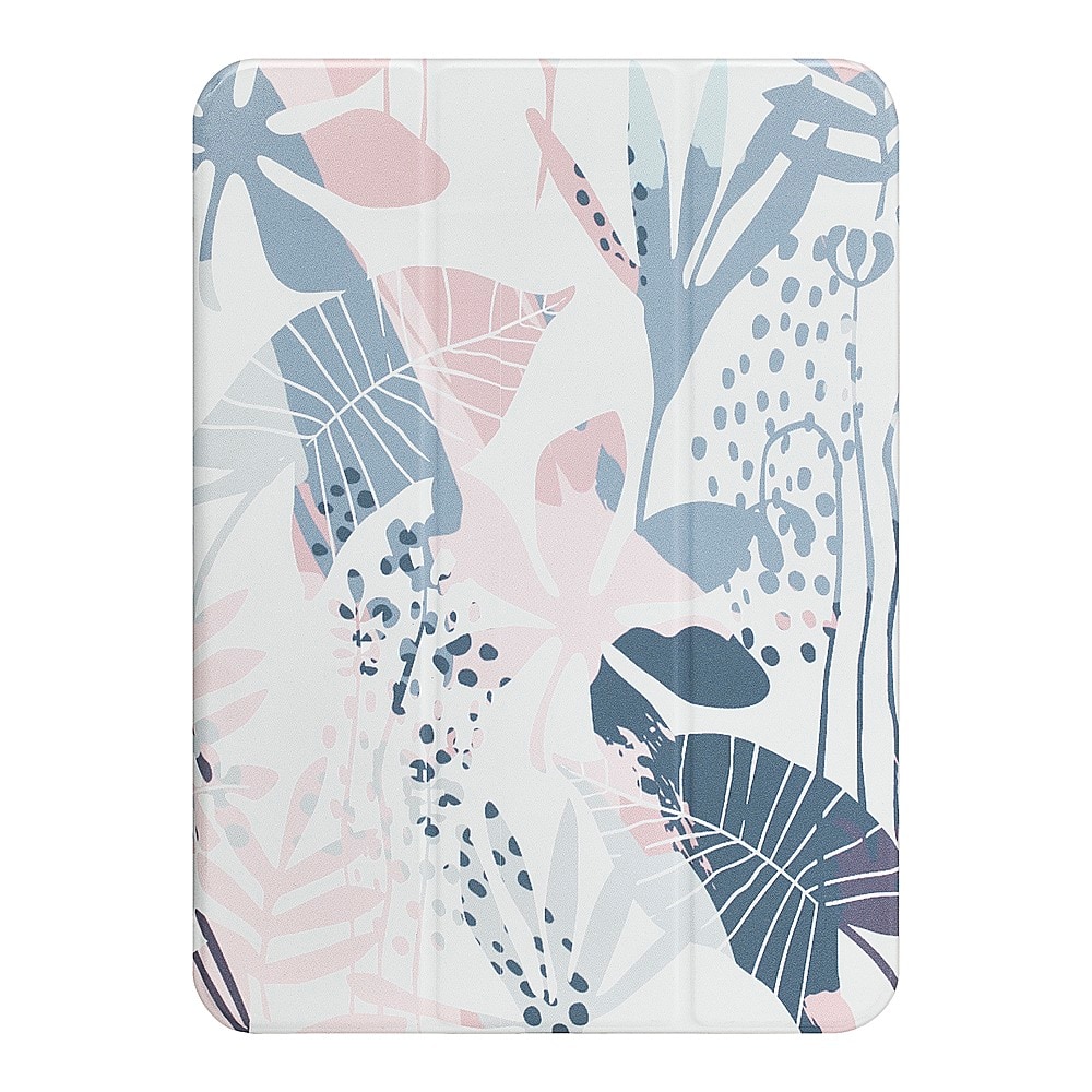 Front. Best Buy essentials™ - Folio Case for iPad 10th Gen 10.9" - Blue Leaf.
