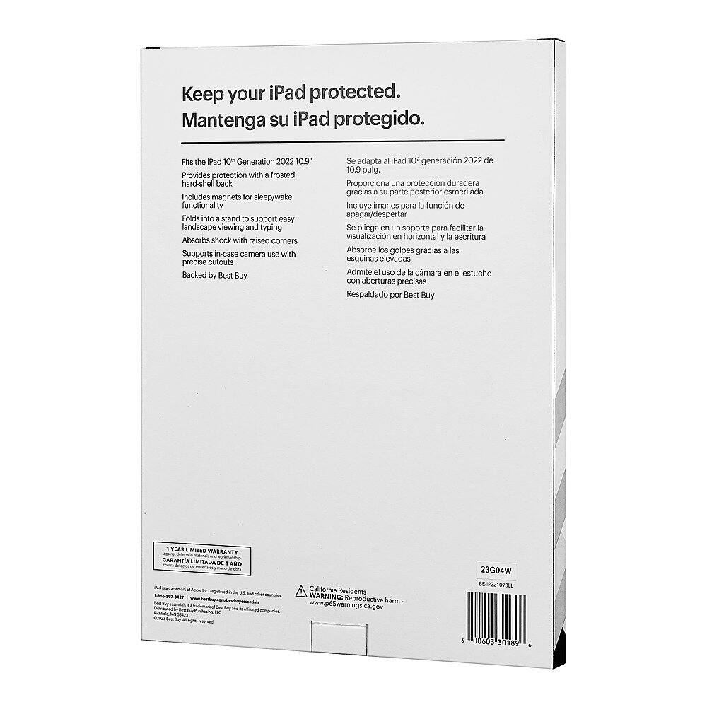 Alt View 16. Best Buy essentials™ - Folio Case for iPad 10th Gen 10.9" - Blue Leaf.