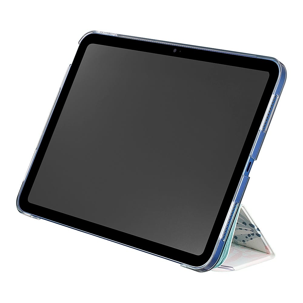 Left. Best Buy essentials™ - Folio Case for iPad 10th Gen 10.9" - Blue Leaf.