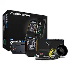Front. Compustar - All-in-One 2-Way Remote Start + Security Bundle w/LTE Module - Installation Included - Black.