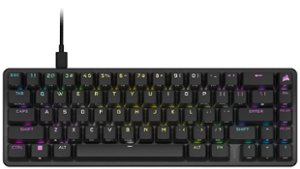 CORSAIR K65 PRO MINI RGB 65% Optical-Mechanical Gaming Keyboard Backlit RGB LED, CORSAIR OPX, Black - Black - Front_Zoom