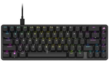 CORSAIR - K65 PRO MINI RGB 65% Optical-Mechanical Gaming Keyboard Backlit RGB LED, OPX - Black - Front_Zoom