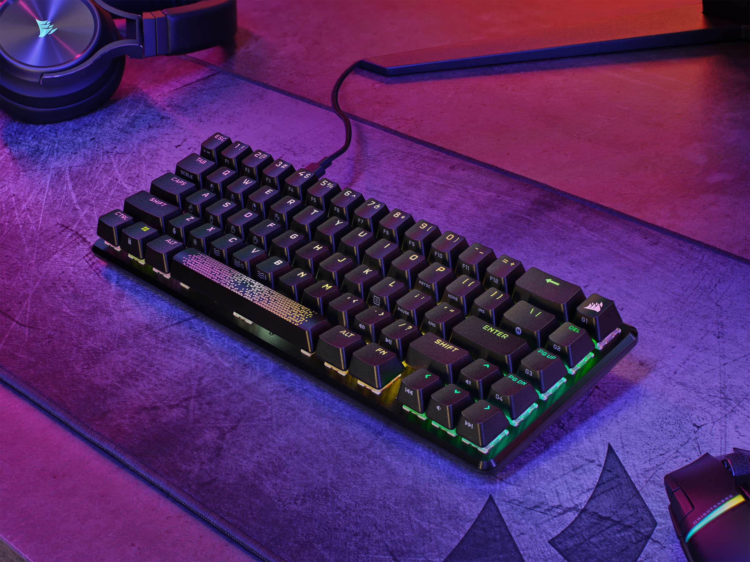 Alt View 24. CORSAIR - K65 PRO MINI RGB 65% Optical-Mechanical Gaming Keyboard Backlit RGB LED, OPX - Black.