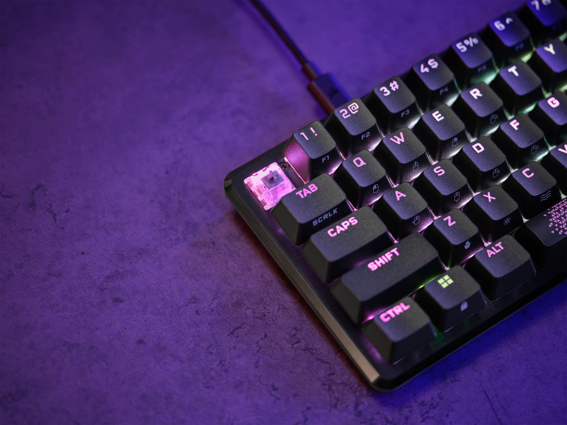Alt View 27. CORSAIR - K65 PRO MINI RGB 65% Optical-Mechanical Gaming Keyboard Backlit RGB LED, OPX - Black.