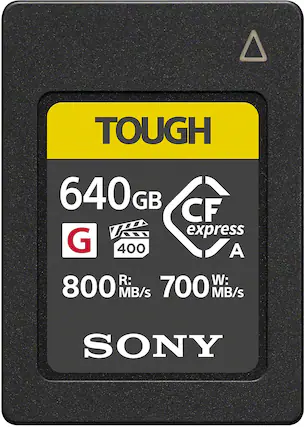 Front. Sony - CEAG640T 640 GB CFexpress Type A Memory Card - Black.