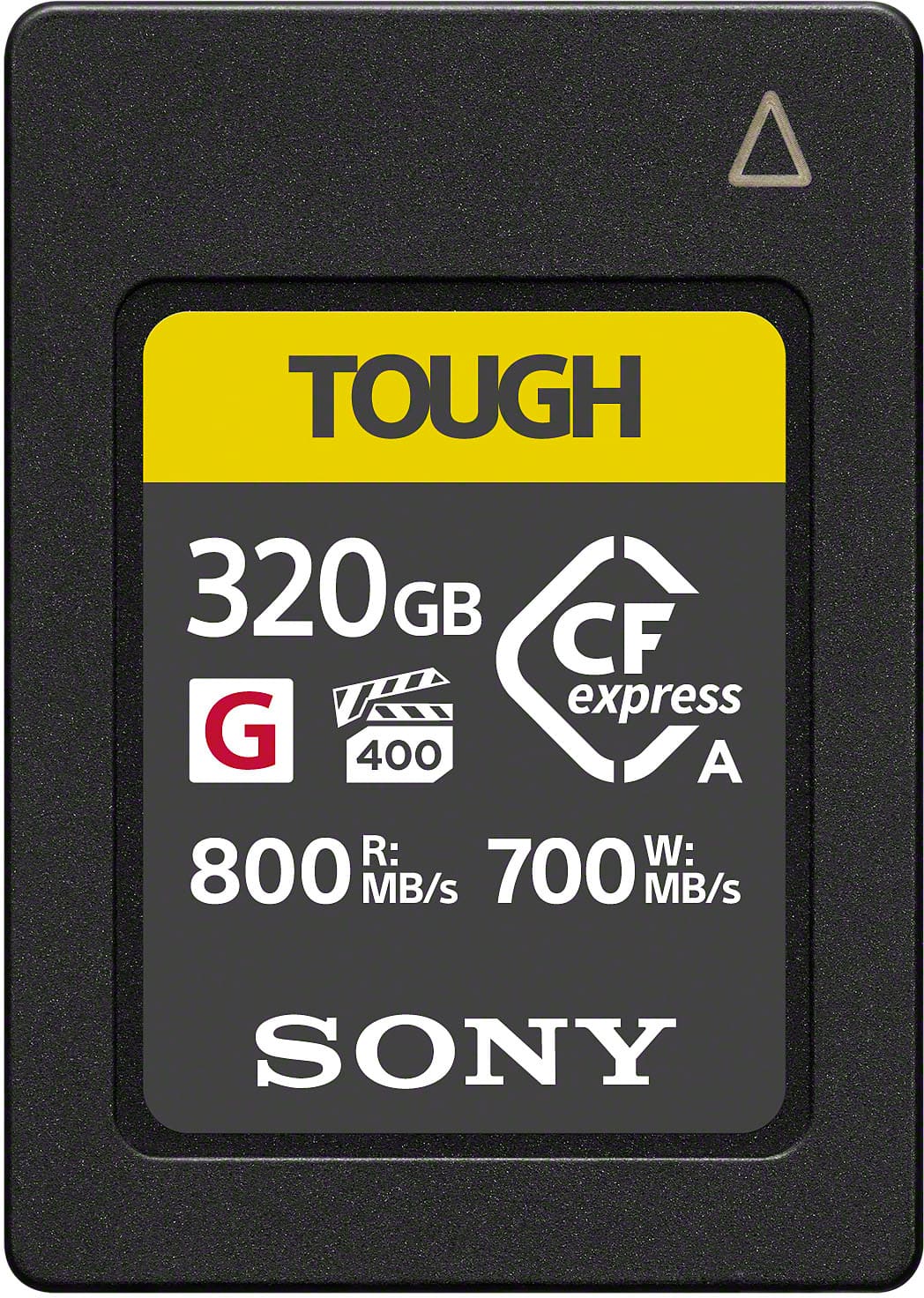 Front. Sony - CEAG320T 320 GB CFexpress Type A Memory Card - Black.