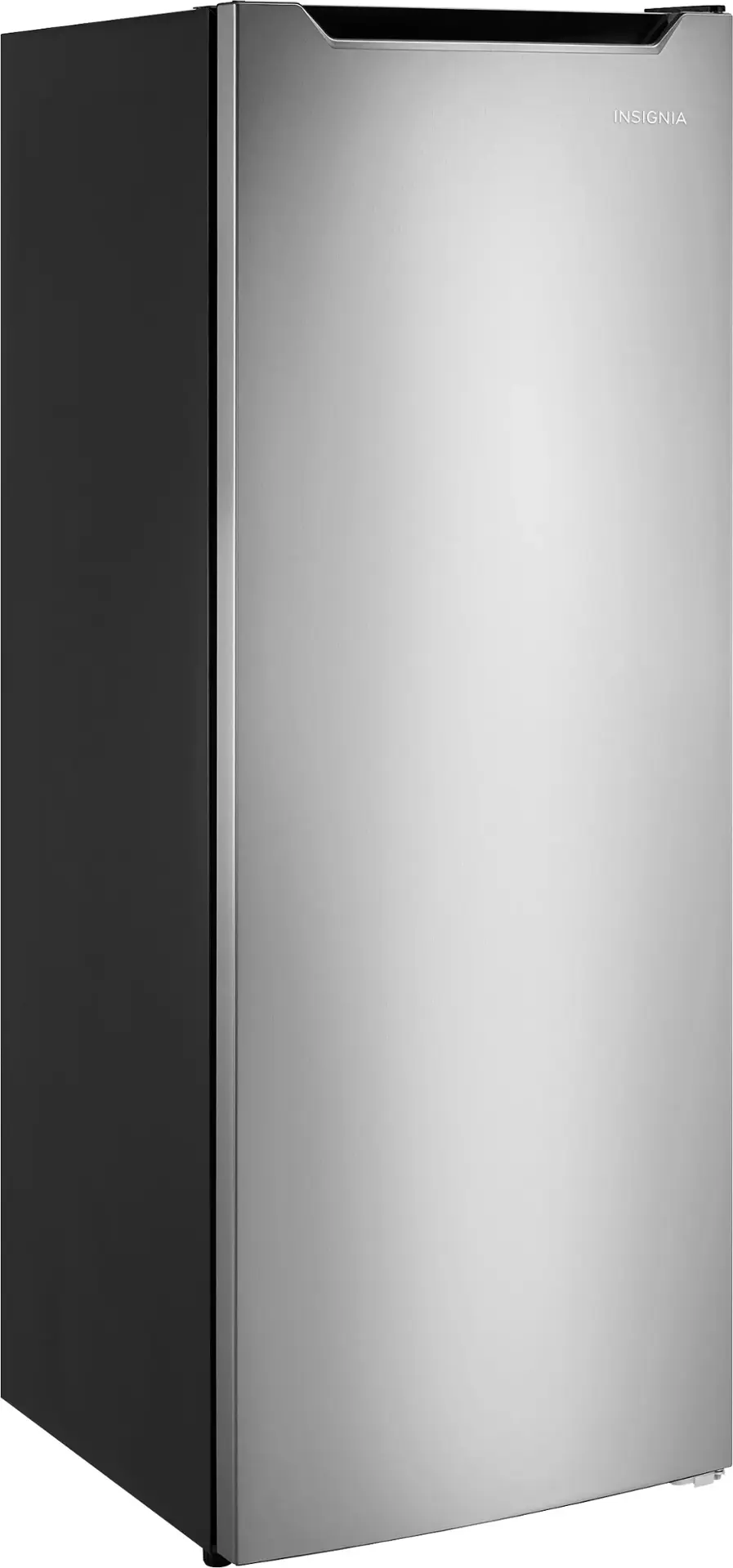 Angle. Insignia™ - 7 Cu. Ft. Garage Ready Upright Convertible Freezer with ENERGY STAR Certification - Stainless Steel Look.