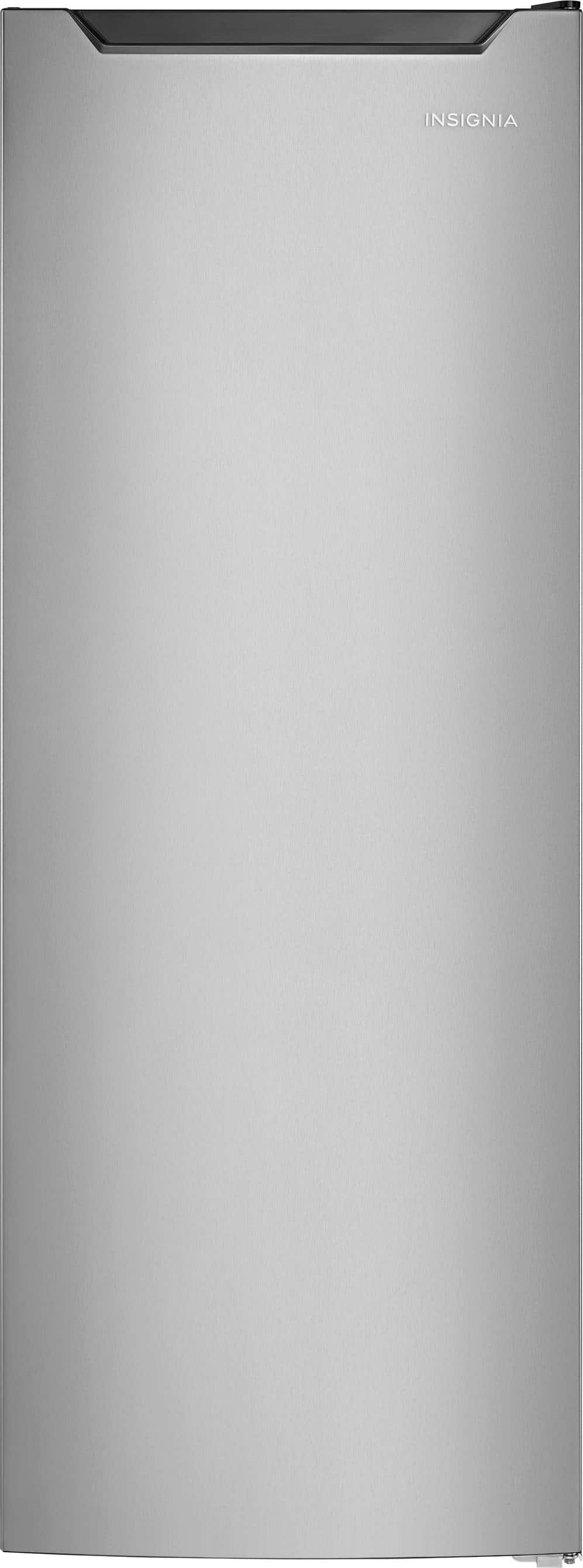 Insignia™ - 7 Cu. Ft. Garage Ready Upright Convertible Freezer with ENERGY STAR Certification - Stainless Steel Look - Front_Zoom