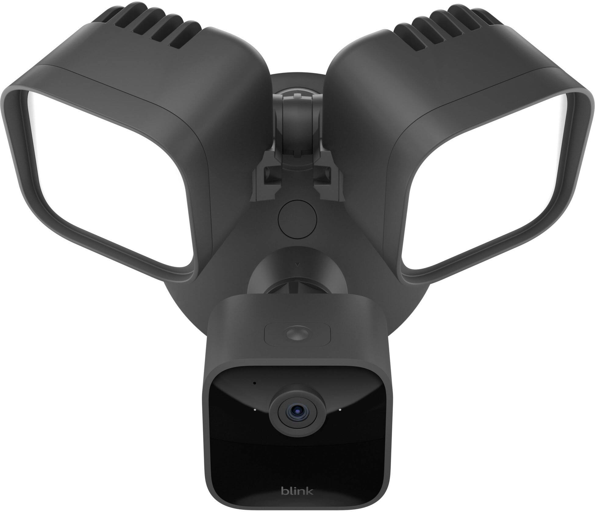 Front. Blink - Outdoor Wired 1080p Security Camera with Floodlight - Black.