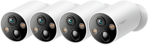 TP-Link - Tapo 4-pack 2K Indoor/Outdoor Cameras with 10000mAh Battery (Up to 300 days of power) and Magnetic Base - White