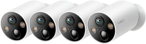 TP-Link - Tapo 4-pack 2K Indoor/Outdoor Cameras with 10000mAh Battery (Up to 300 days of power) and Magnetic Base - White