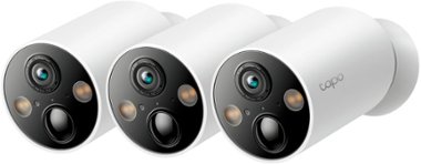 TP-Link - Tapo 3-pack 2K Indoor/Outdoor Cameras with 10000mAh Battery (Up to 300 days of power) and Magnetic Base - White - Front_Zoom