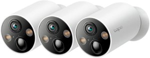 TP-Link - Tapo 3-pack 2K Indoor/Outdoor Cameras with 10000mAh Battery (Up to 300 days of power) and Magnetic Base - White