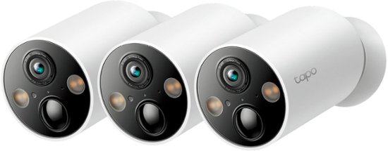 Front Zoom. TP-Link - Tapo 3-pack 2K Indoor/Outdoor Cameras with 10000mAh Battery (Up to 300 days of power) and Magnetic Base - White.