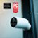 The image features a white device with a camera on it, which is likely a security camera or a smart home device. The device is mounted on a wall, and its design resembles a light switch. The image is likely promoting the product, as it is featured in The New York Times Wirecutter PC 2024 PCMAG.COM EDITORS' CHOICE.