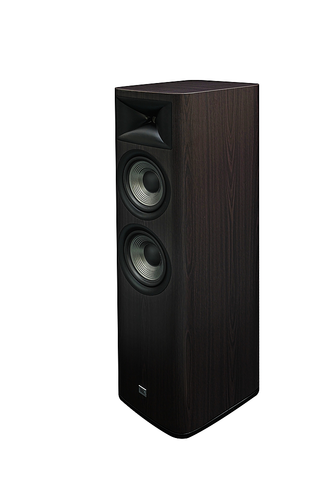 Left View: JBL - Studio 690 Dual 8" 2.5-Way Compression Driver Floorstanding Loud Speaker (Each) - Dark Wood