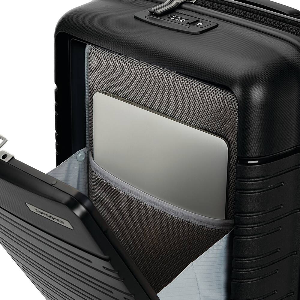 Left. Samsonite - Elevation Plus 22" Spinner Suitcase - Triple Black.