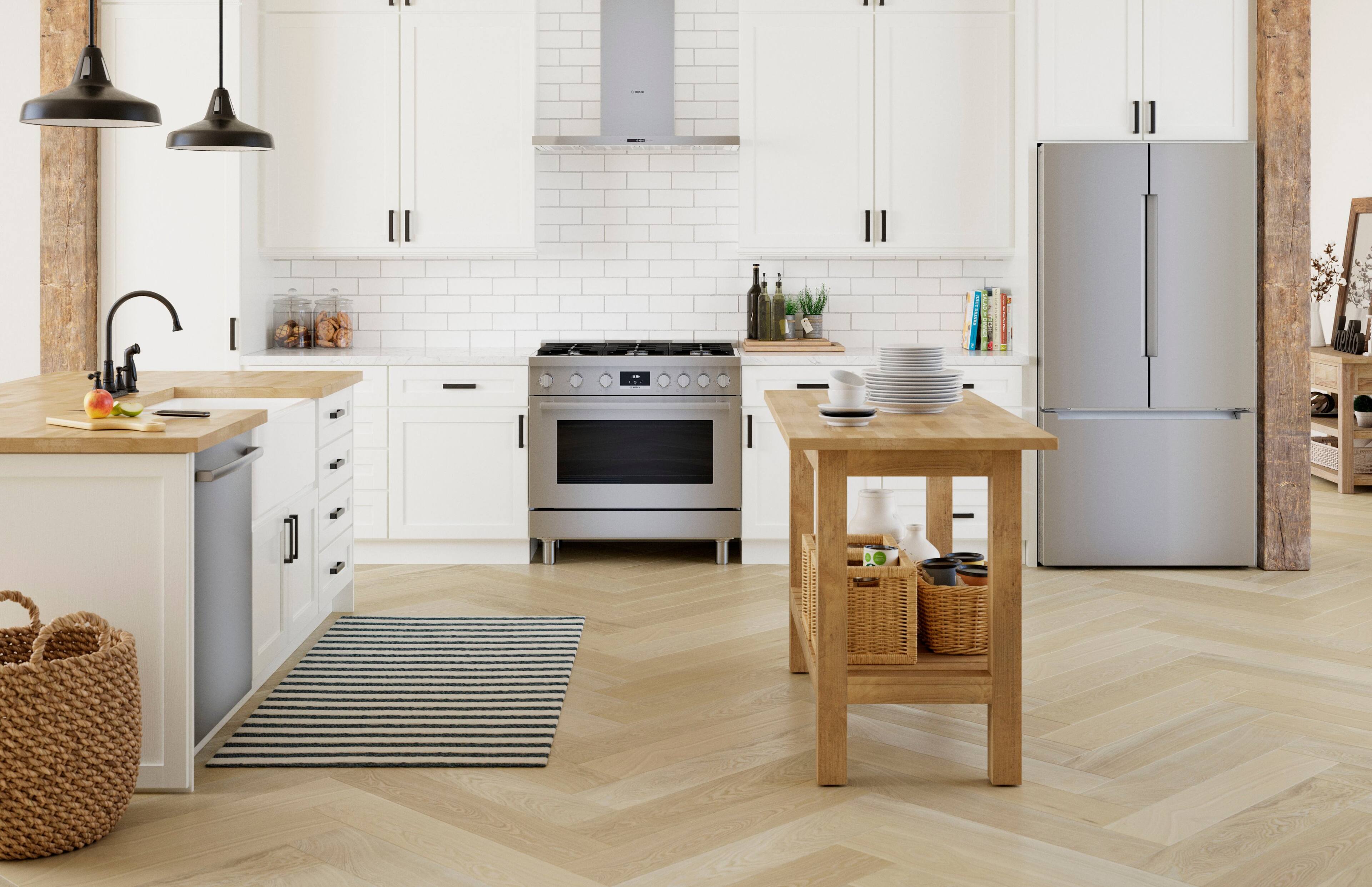 Alt View 4. Bosch - 800 Series 22 Cu. Ft. French Door Counter-Depth Smart Refrigerator with FarmFresh System - Stainless Steel.