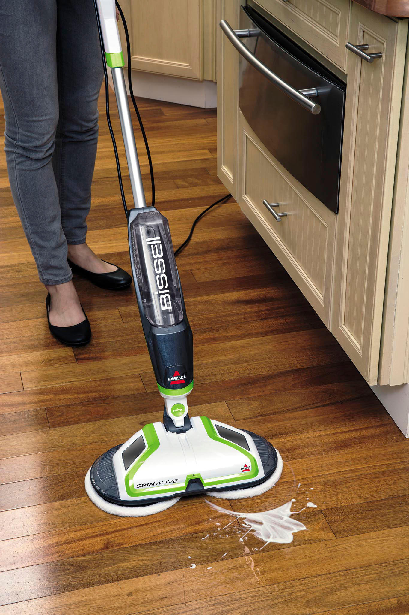 BISSELL SpinWave Hard Floor Spin Mop White with ChaCha Lime Accents 2039A -  Best Buy
