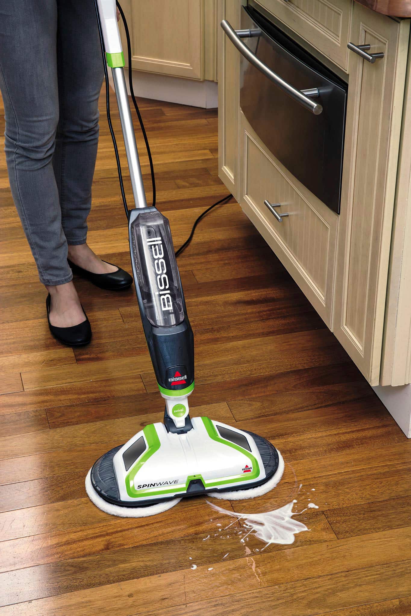 Alt View 14. BISSELL - SpinWave Hard Floor Spin Mop - White with ChaCha Lime Accents.