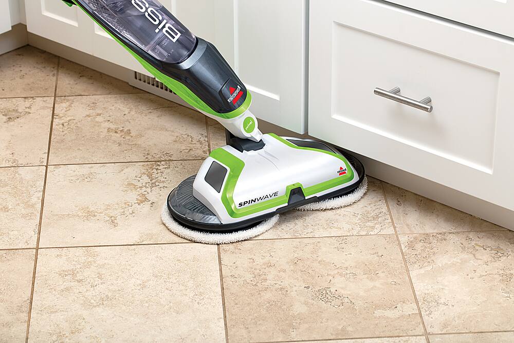 Alt View 15. BISSELL - SpinWave Hard Floor Spin Mop - White with ChaCha Lime Accents.