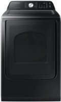 Samsung - 7.4 Cu. Ft. Smart Electric Dryer with Sensor Dry - Black - Front_Zoom