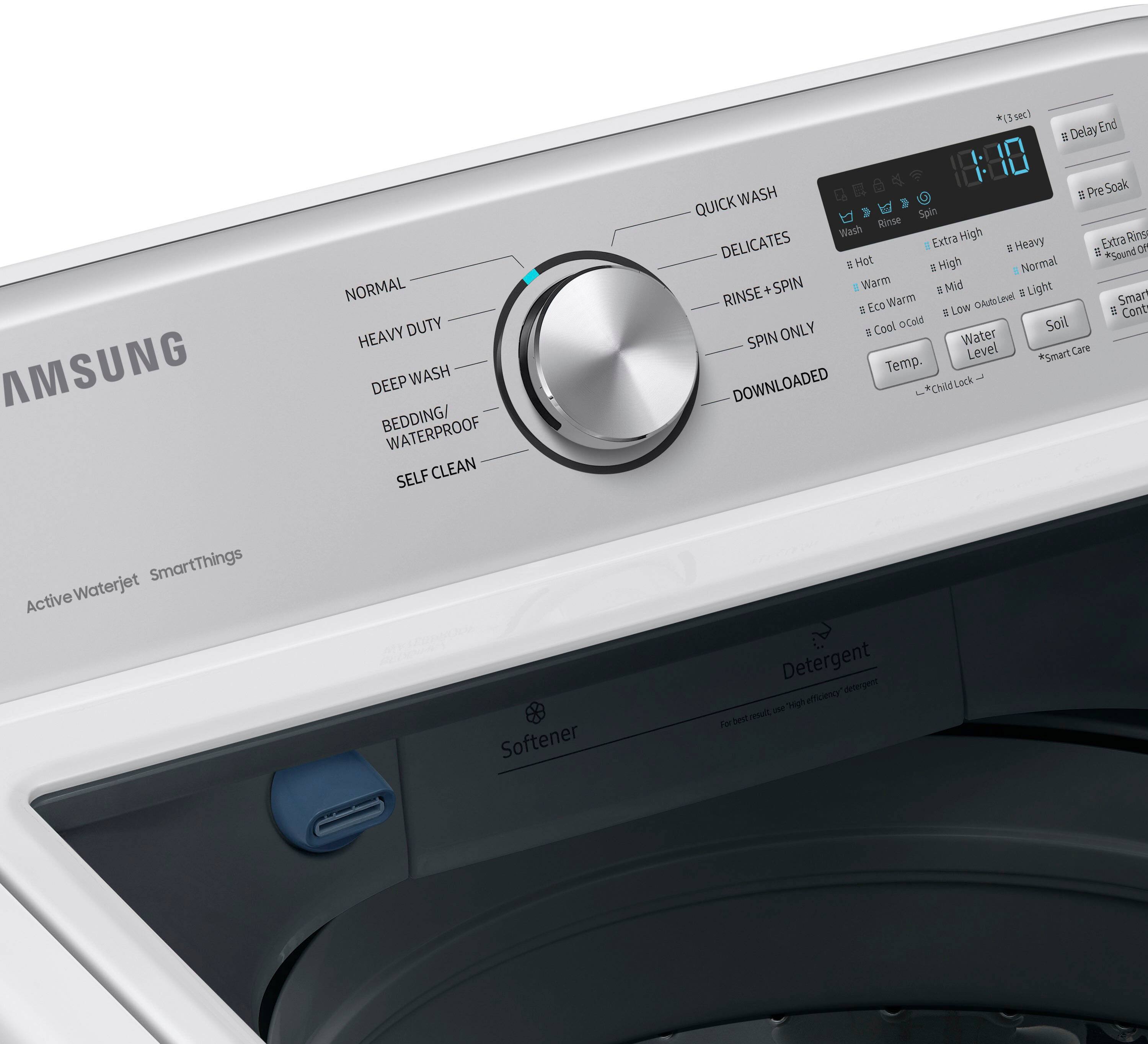 Alt View 18. Samsung - 4.6 Cu. Ft. High-Efficiency Smart Top Load Washer with ActiveWave Agitator - White.
