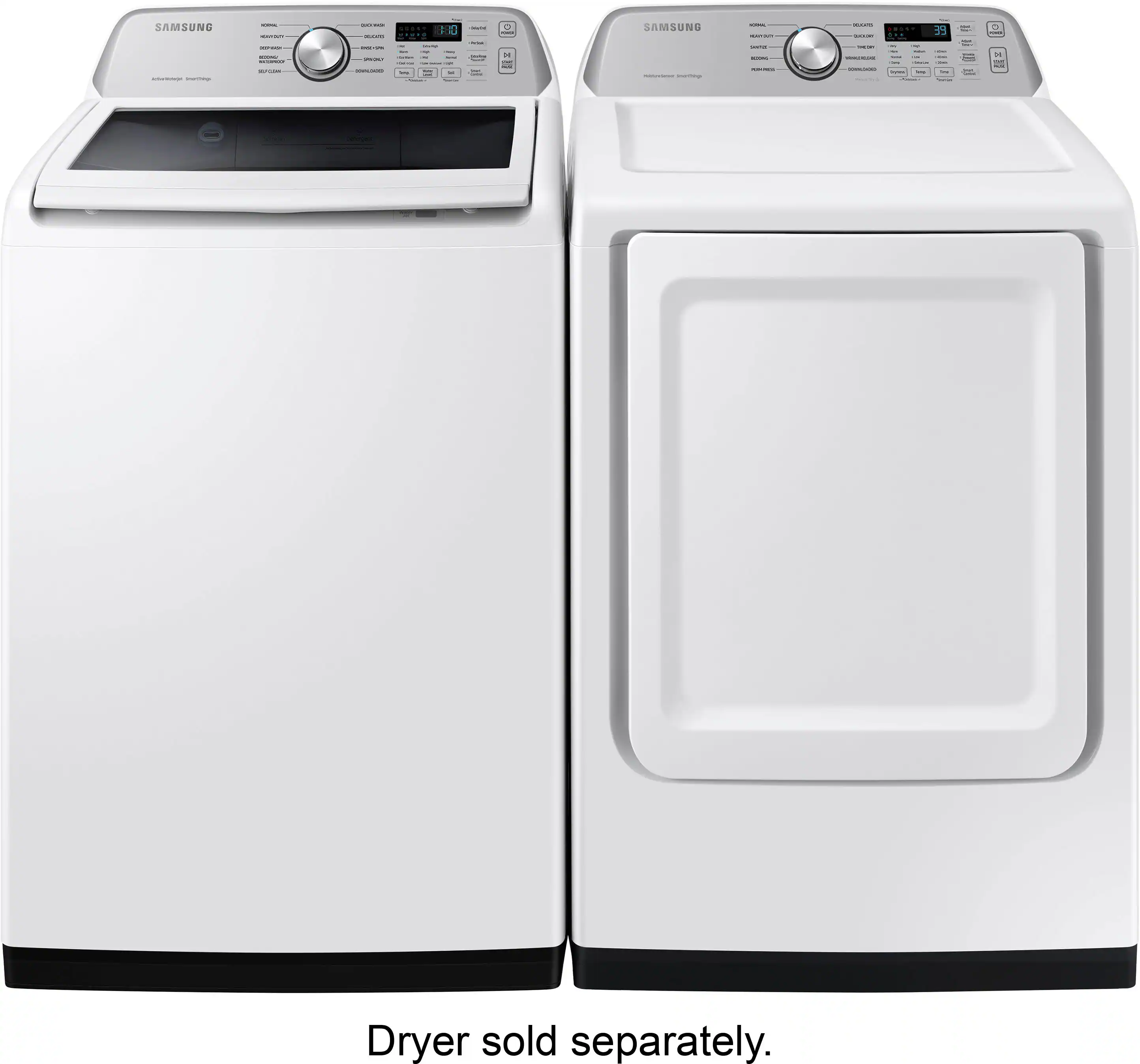Alt View 19. Samsung - 4.6 Cu. Ft. High-Efficiency Smart Top Load Washer with ActiveWave Agitator - White.
