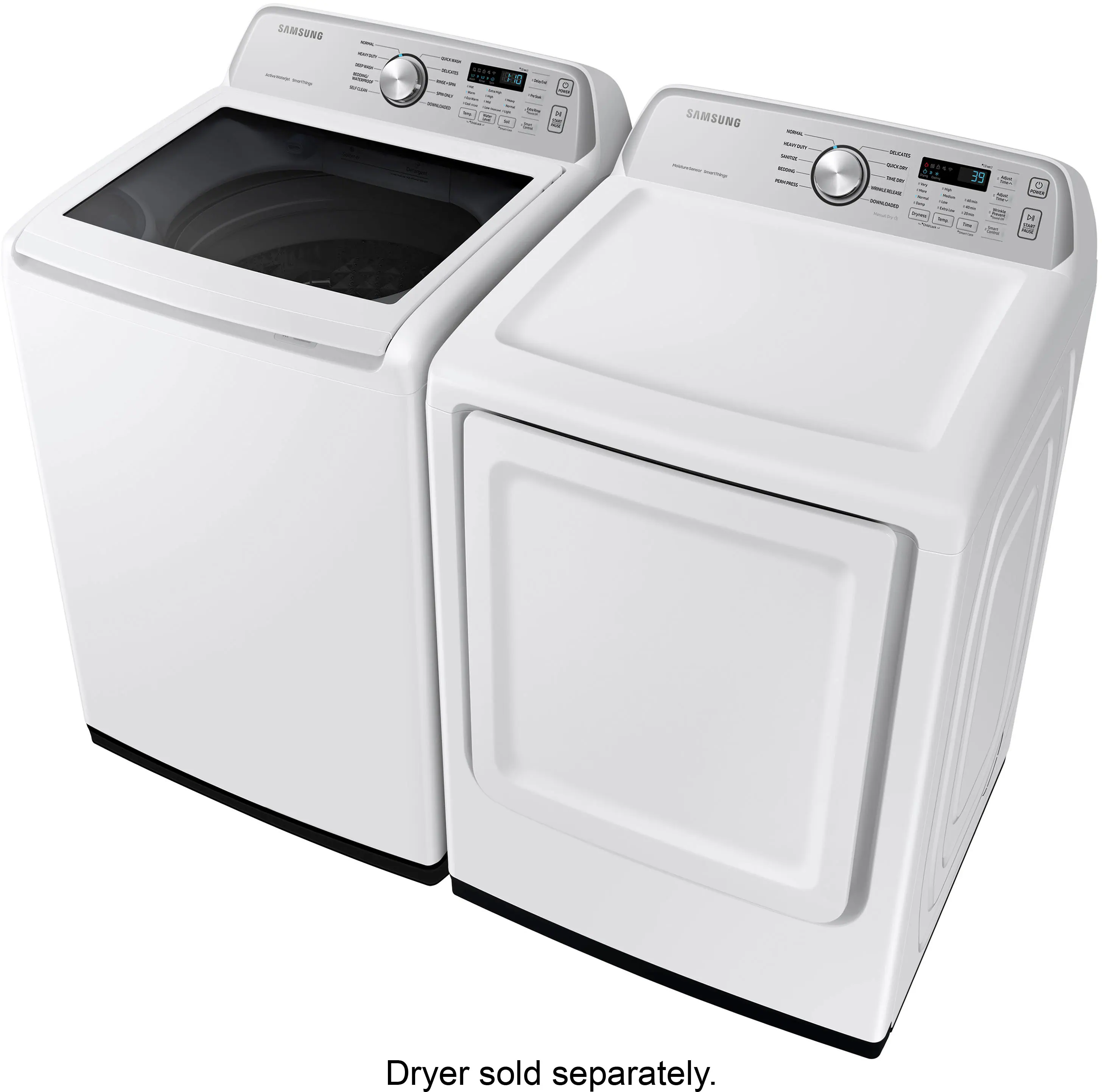 Alt View 20. Samsung - 4.6 Cu. Ft. High-Efficiency Smart Top Load Washer with ActiveWave Agitator - White.